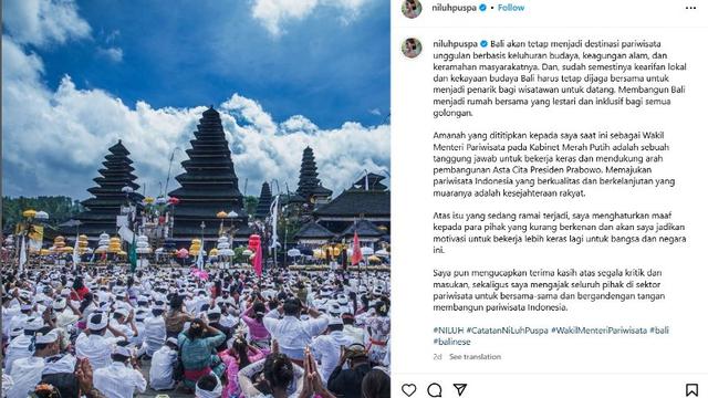 Wamen Pariwisata Minta Maaf Usai Diprotes karena Angkat Lagi Wacana Wisata Halal di Bali