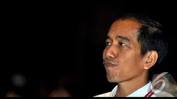 Bukan cuma sekali, Jokowi juga menampilkan ekspresi wajah lucu lainnya, Jakarta, Sabtu (23/08/2014) (Liputan6.com/Miftahul Hayat)