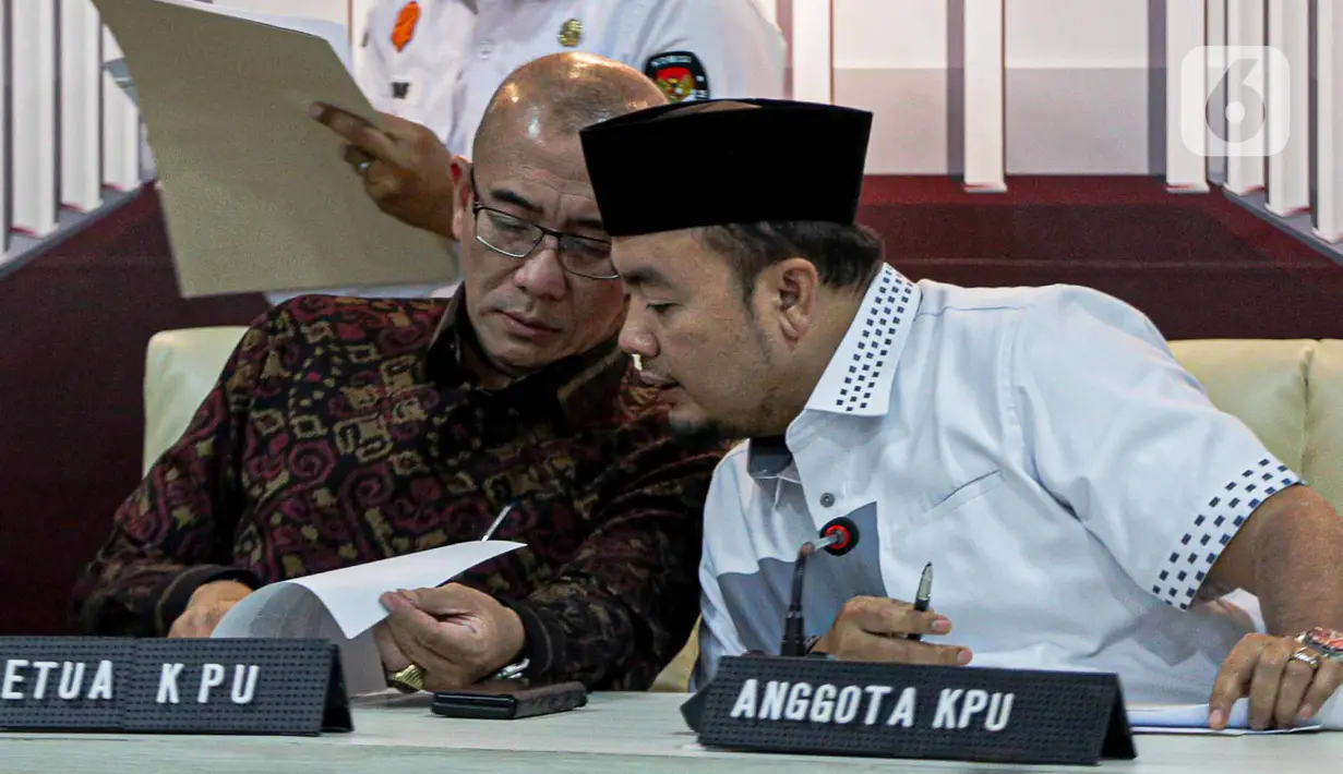 Tiga pasang calon presiden dan wakil presiden tersebut adalah Anies Baswedan-Muhaimin Iskandar, Ganjar Pranowo-Mahfud MD, serta Prabowo Subianto-Gibran Rakabuming Raka. (Liputan6.com/Faizal Fanani)