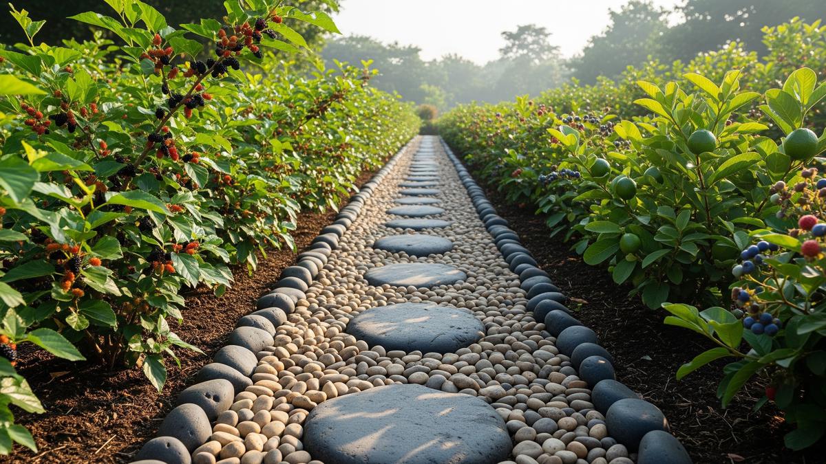 7 Desain Taman Buah Mini dengan Jalur Batu Alam yang Rapi, Bikin Rumah Asri dan Produktif