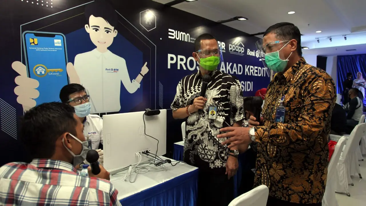Direktur Consumer & Commercial Lending Bank BTN, Hirwandi Gafar di saat launching Host To Host Onboarding Sistem eLoan dan SiKasep PPDPP