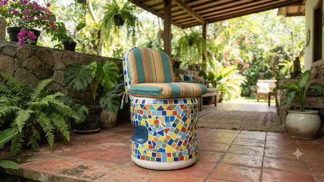 Kursi Outdoor Bermotif Mozaik