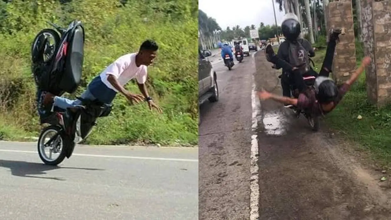 5 Potret Apes Orang Sebelum Jatuh Dari Motor Ini Miris