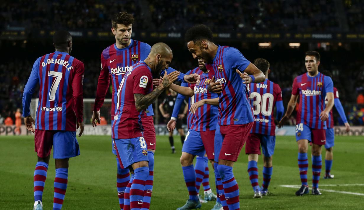 Barcelona mengantongi kemenangan krusial yang membuatnya masuk ke empat besar dengan 51 poin. (AP Photo/Juan Monfort)