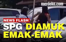 VIDEO: Sambil Bawa Bambu Emak-Emak Amuk SPG di Kantor Polisi
