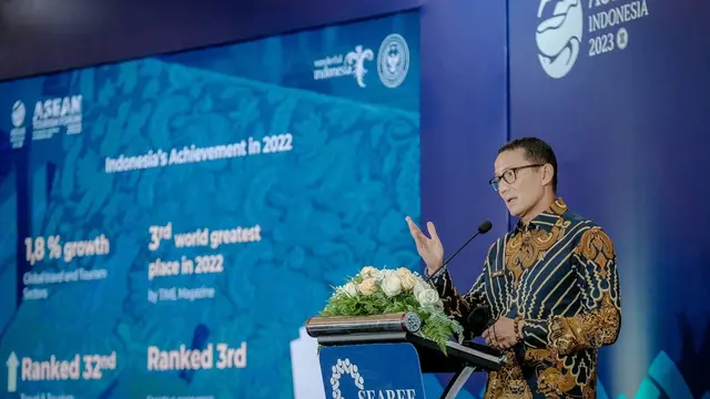 Sandiaga Uno saat SEABEF di Yogyakarta, Jumat (3/2/2023)