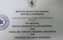 Beredar surat Istana salah tulis 'Badan Intelijen Nasional
