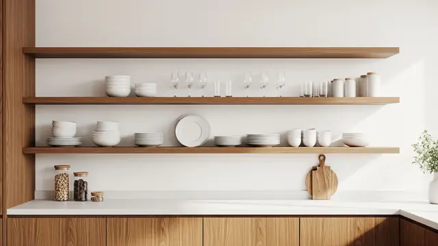Inspirasi Dapur dengan Kombinasi Kayu dan Warna Putih (AI Generated)