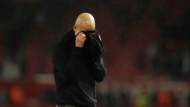 Ekspresi Pep Guardiola Saat Manchester City Dihajar MU