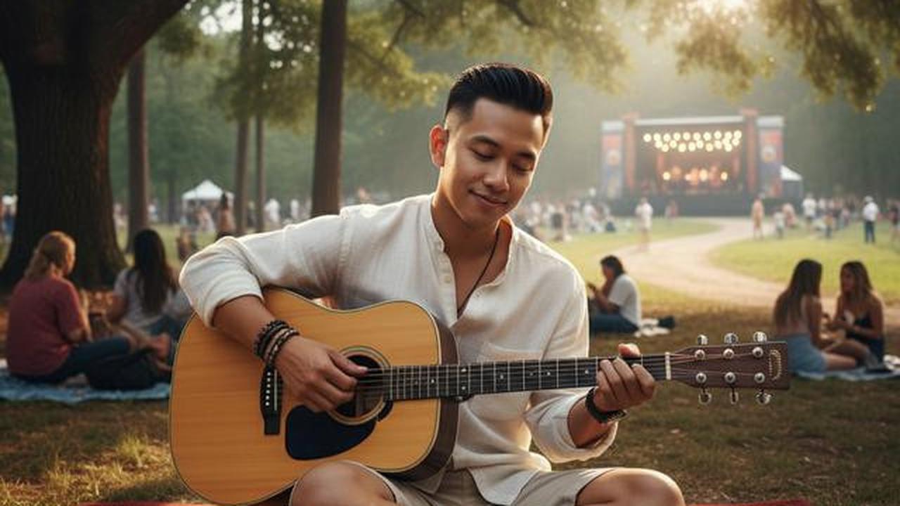 Prompt AI Edit Foto Festival Musik Gaya Boho Outdoor untuk Konten Media Sosial