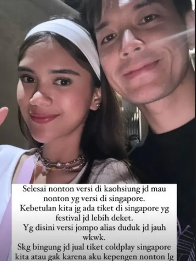 Potret Keseruan Audi Marissa dan Anthony Xie Nonton Konser Coldplay di Taiwan