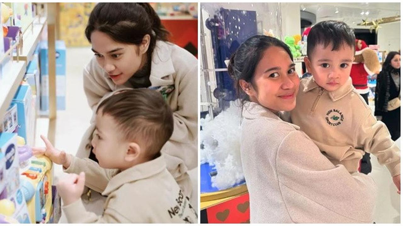 6 Potret Kedekatan Azizah Salsha dengan Rayyanza Saat Liburan di Inggris