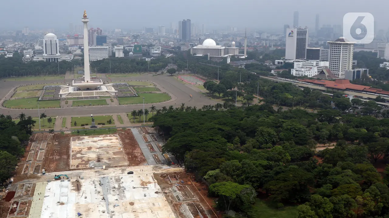 Melihat dari Ketinggian Proyek Revitalisasi Taman Selatan Monas