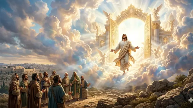Gambar Kenaikan Yesus Kristus (Foto: Gemini AI)
