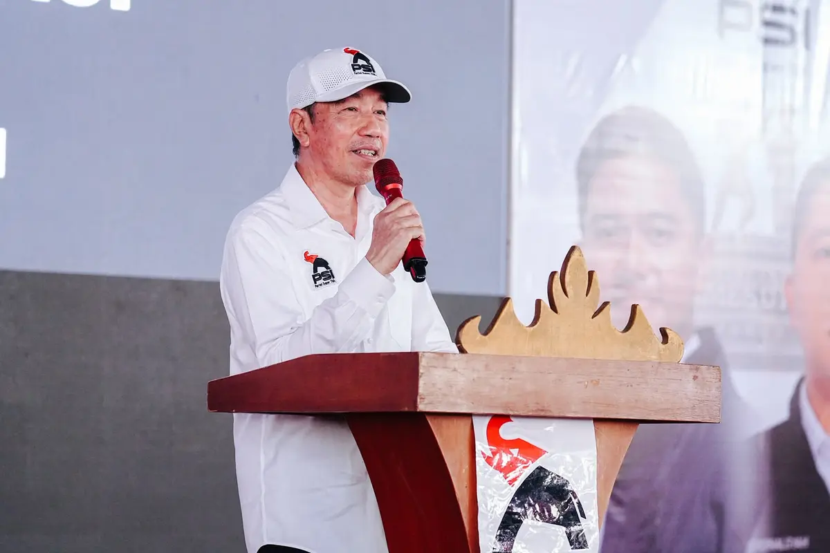 Presiden RI ke-7 Jokowi saat menghadiri Rapat Koordinasi Daerah (Rakorda) DPD PSI Kabupaten Mesuji, Lampung. (Istimewa)