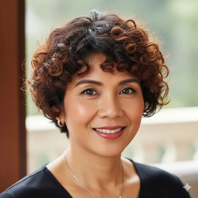 Model Rambut Keriting Pendek untuk Wanita 40 Tahun