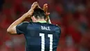 Ekspresi Gareth Bale usai menjalani laga Semi Final Piala Eropa 2016 di Parc Olympique Lyonnais, Perancis, Kamis (7/7). Portugal menang atas Wales dengan skor akhir 2-0. (REUTERS)