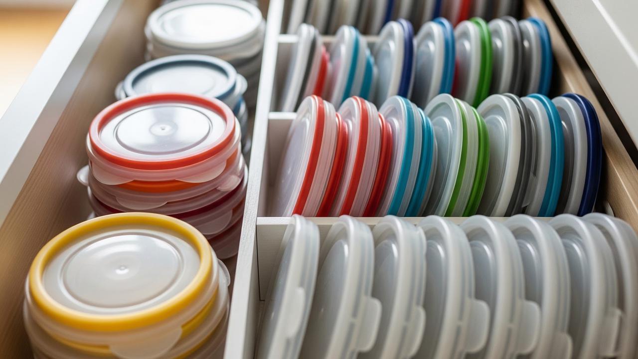 Cara Menata Tutup Wadah Makanan agar Tidak Hilang (AI Generated)