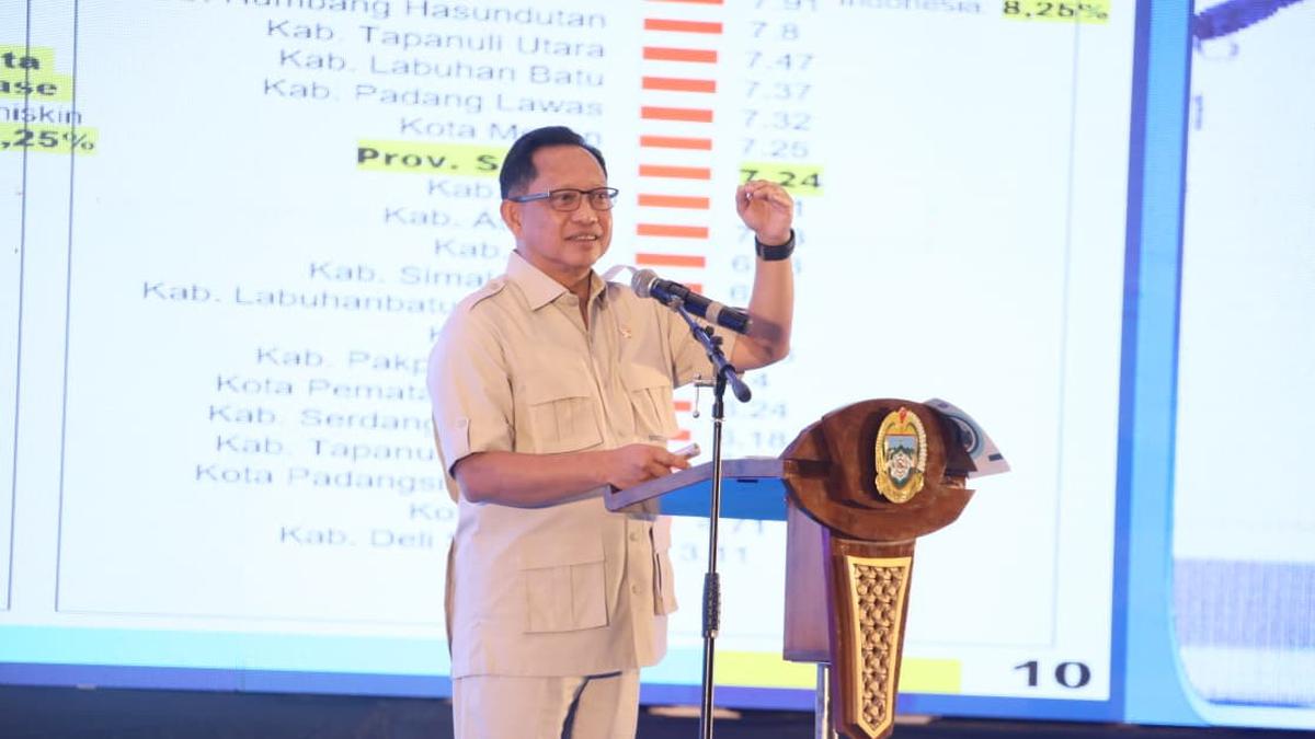 Mendagri Dorong Sumut Optimalkan APBD dan Kendalikan Inflasi untuk Pacu Pertumbuhan Ekonomi