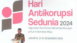Ketua KPK, Nawawi Pomolango mengatakan momentum Hari Antikorupsi Sedunia 2024 bisa menjadi tonggak perubahan mewujudkan Indonesia yang bersih, adil, dan bermartabat menuju Indonesia Emas 2045. (Liputan6.com/Herman Zakharia)