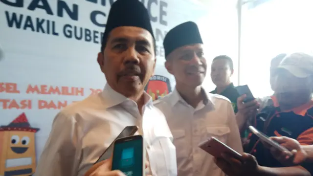 Sunblock Anti Hitam Ala Cagub Saat Sosialisasi Nomor Urut Pilkada Sumsel