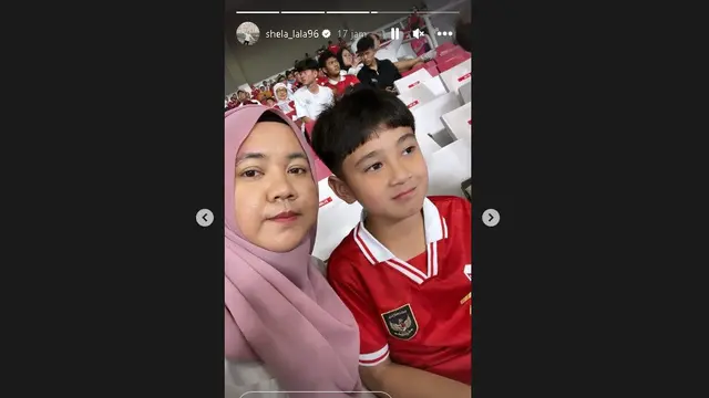 Rafathar langsung laga Timnas Indonesia Vs Argentina di SUGBK (Foto: instagram shela_lala96)