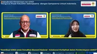 Kepala Urusan Eksternal PT HM Sampoerna Tbk. (Sampoerna) Ishak Danuningrat (kiri) pada webinar Kontribusi UMKM untuk Pemulihan Ekonomi Nasional-Kolaborasi Multipihak dalam Pemberdayaan UMKM yang digelar KAGAMA bekerja sama dengan Sampoerna. (Liputan6.com)