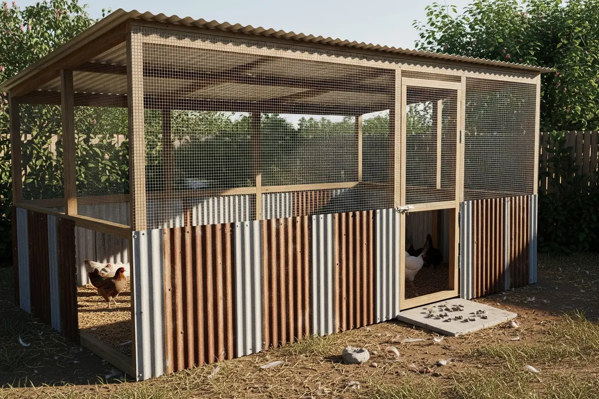 Desain Kandang Ayam dari Seng Bekas Sederhana