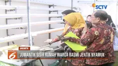 Jumantik basmi jentik nyamuk di rumah warga dan lahan kosong di wilayah Jagakarsa, Jakarta Selatan.