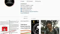 Akun yang melakukan doxing terhadap jurnalis Liputan6.com (foto: screenshoot dari instagram)