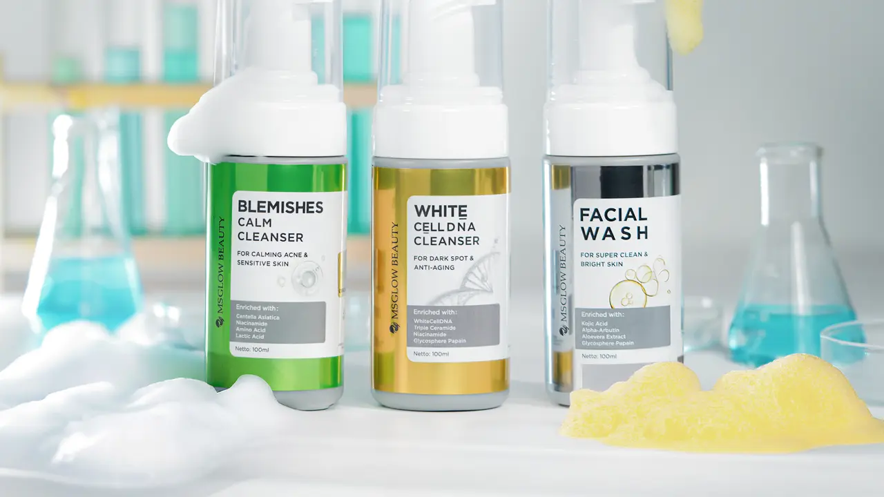 Manjakan Kulit Wajah dengan 3 Varian Facial Wash Terbaru dari MS GLOW Beauty