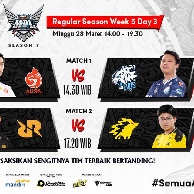 Jadwal Mpl Id Season 7 Minggu 28 Maret 2021 Di Vidio Rrq Vs Onic Esports Evos Dapat Lawan Mudah E Sports Bola 