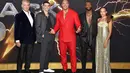 Para pemain Black Adam di Times Square, New York City, 12 Oktober 2022.  (Evan Agostini/Invision/AP)