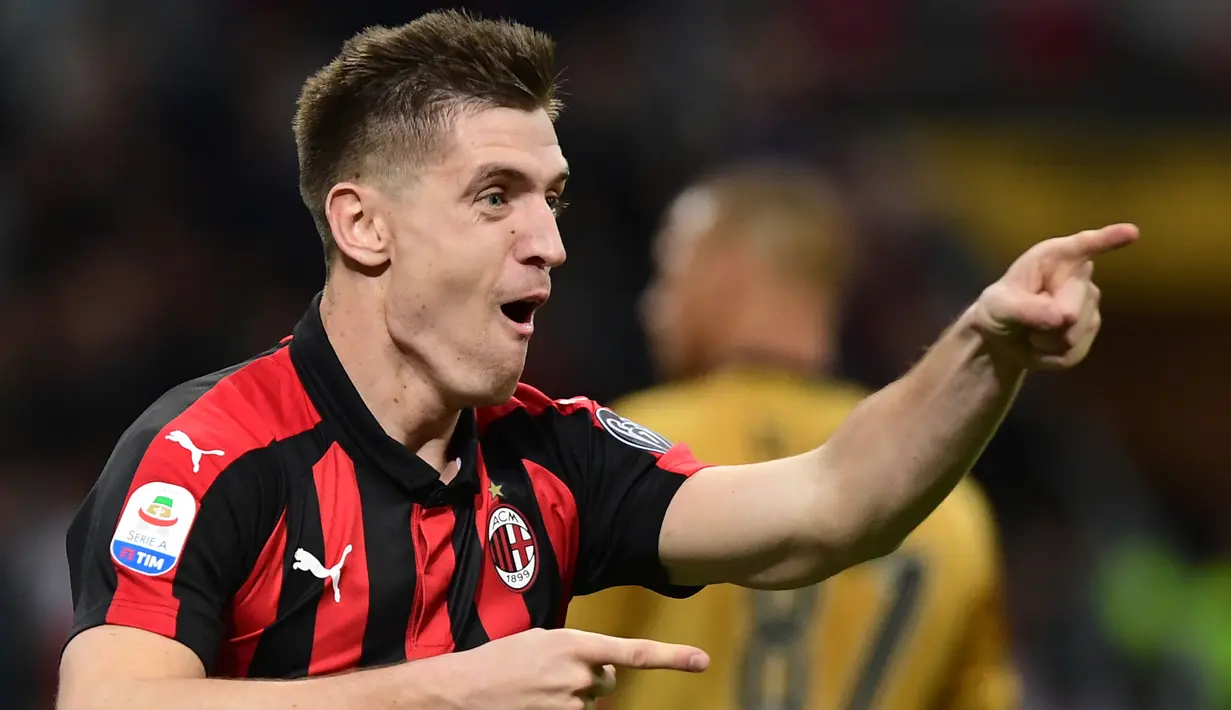 4. Krzysztof Piątek (AC Milan) - 21 Gol (2 Penalti). (AFP/Miguel Medina)