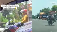 Emak-Emak Jualan Sayur Pakai Honda CBR, Makin Tak Terkejar