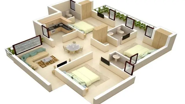 Desain Rumah Minimalis 7x9 dengan 3 Kamar yang Simple Tapi Bikin Lega
