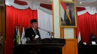 Gubernur Sumsel Herman Deru saat menghadiri Rapat Paripurna ke-56 di kantor DPRD Sumsel (Dok. Humas Pemprov Sumsel / Nefri Inge)