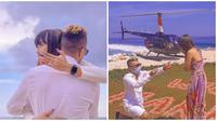 Eva Belisima dapat kejutan romantis pakai helikopter saat dilamar pria India di Bali. (Sumber: Instagram/@evabelisima_official)