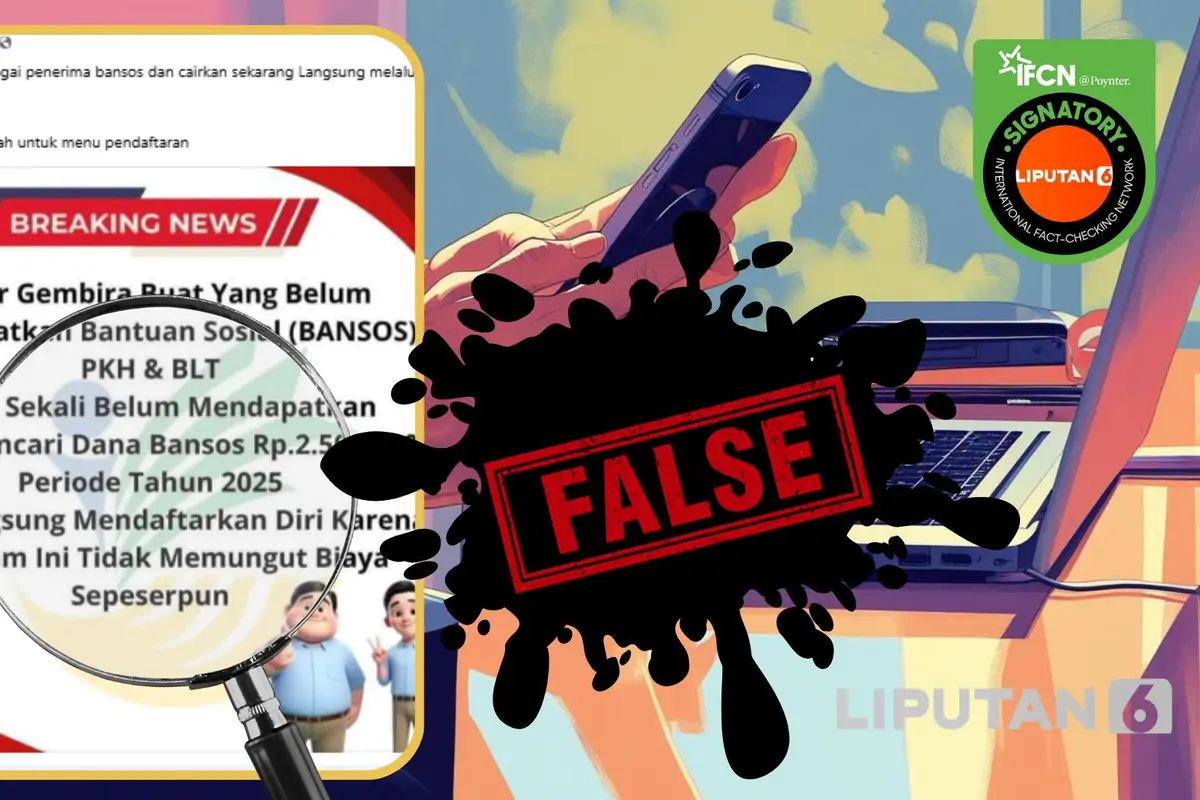 Tangkapan layar klaim link pendaftaran nama untuk menerima bansos yang cair lansung lewat ponsel