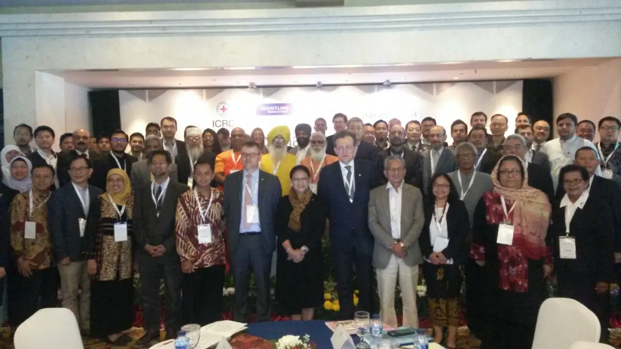 Tamu kehormatan dan peserta Regional Conference on Humanitarian Access and Negotiations in Asia di Hotel Borobudur Jakarta, 8 Maret 2018 (ICRC Indonesia)