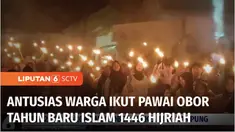 Pawai obor menyemarakkan Tahun Baru Islam 1 Muharram 1446 Hijriyah di sejumlah daerah. Pawai di antaranya digelar sekitar 1.500 warga di Kebon Jeruk, Jakarta Barat, serta ribuan warga di Cilacap, Jawa Tengah.
