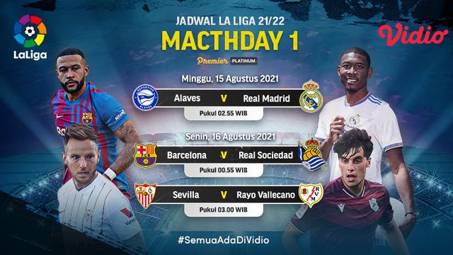 Jadwal dan Live Streaming Pertandingan Liga Spanyol Pekan Pertama di Vidio, 15-16 Agustus 2021