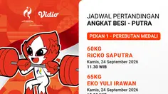 Jadwal Asian Games 2026 Men’s Weightlifting: Peluang Medali untuk Indonesia Hanya di Vidio