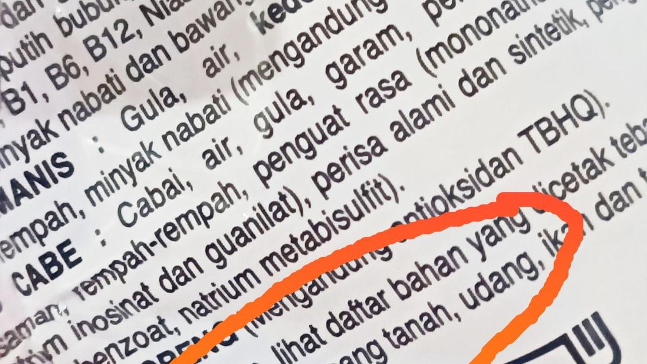 Arti "Mungkin Mengandung" dalam Tabel Daftar Komposisi Bahan Makanan Kemasan