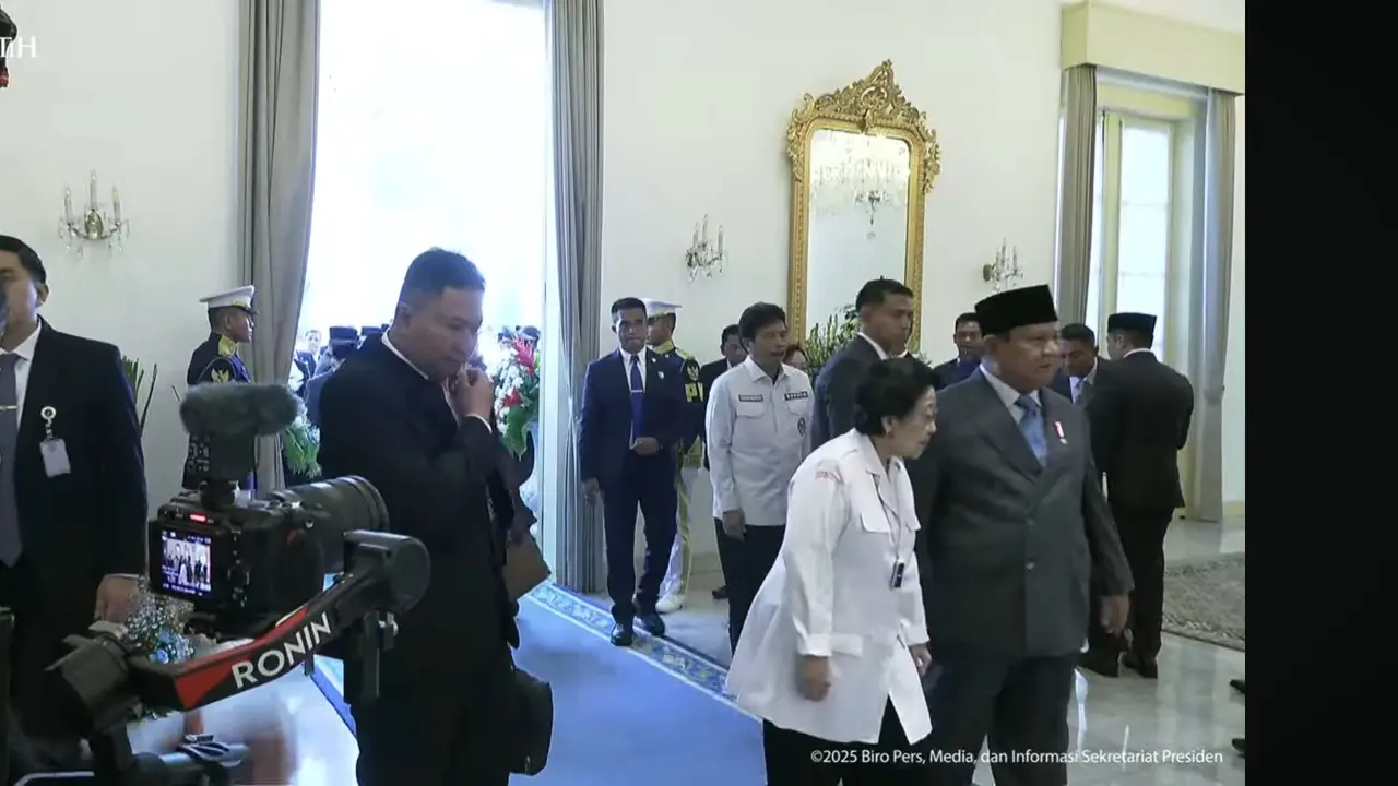 Presiden Prabowo Subianto dan Ketua Umum PDI Perjuangan (PDIP), Megawati Soekarnoputri (Youtube Sekretariat Presiden)