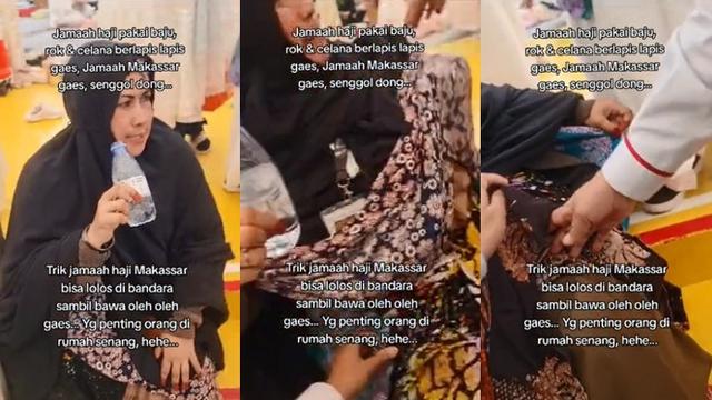 Emak-Emak Jemaah Haji Asal Makassar Rela Berbalut 20 Lapis Pakaian, Akali Kelebihan Bagasi