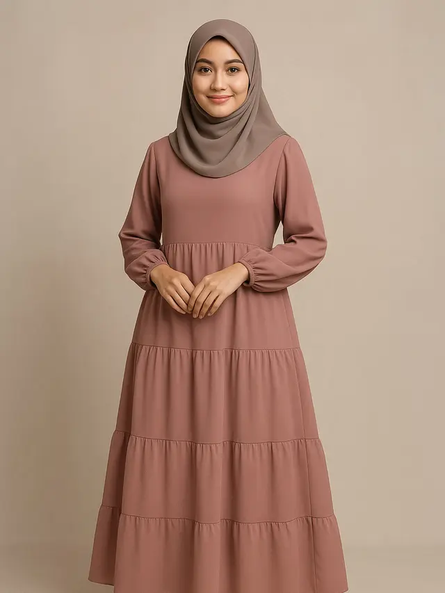 Model Gamis Wanita Sederhana yang Syari Tapi Tetap Elegan/ Ilustrasi AI
