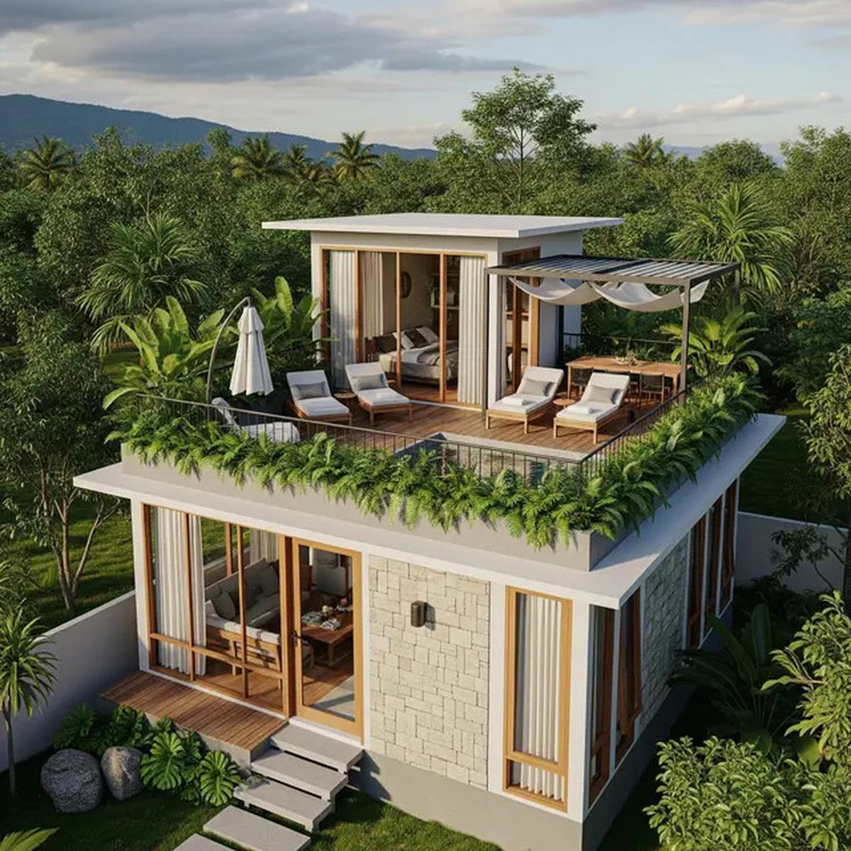 8 Inspirasi Rumah Kecil Bergaya Modern dengan Atap Datar dan Fasad Simpel Kekinian