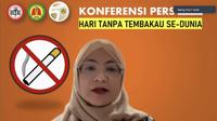 Ketua Kelompok Kerja Bidang Rokok PDPI, Feni Fitriani Taufik pada Konferensi Pers Peringatan Hari Tanpa Tembakau Sedunia yang diselenggarakan oleh PDIP dan IDI, Selasa, (30/05/2023).