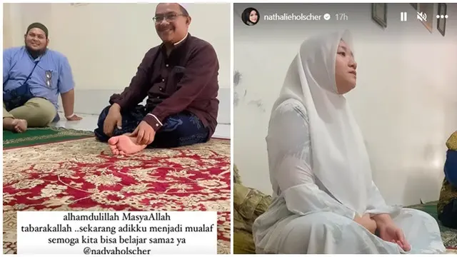 6 Momen Adik Nathalie Holscher Jadi Mualaf, Langsung Belajar Wudhu dan Sholat